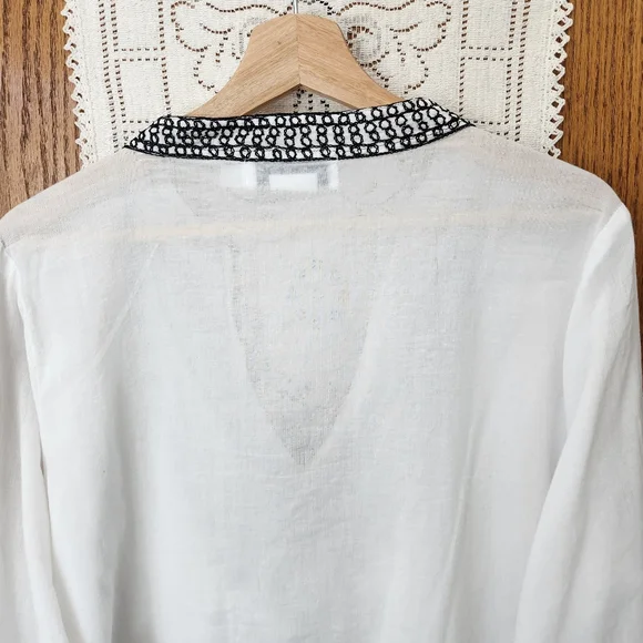Ingear Resort White and Black Embroidered Top - Picture 9 of 13